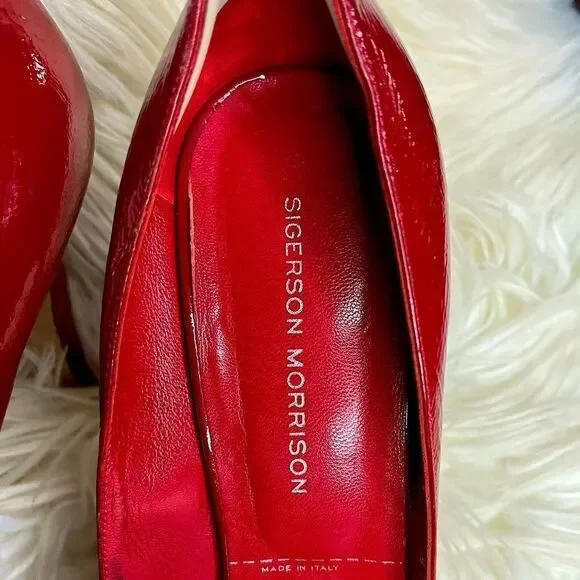 Sigerson Morrison Red Leather Heels​​​ - Picture 7 of 14